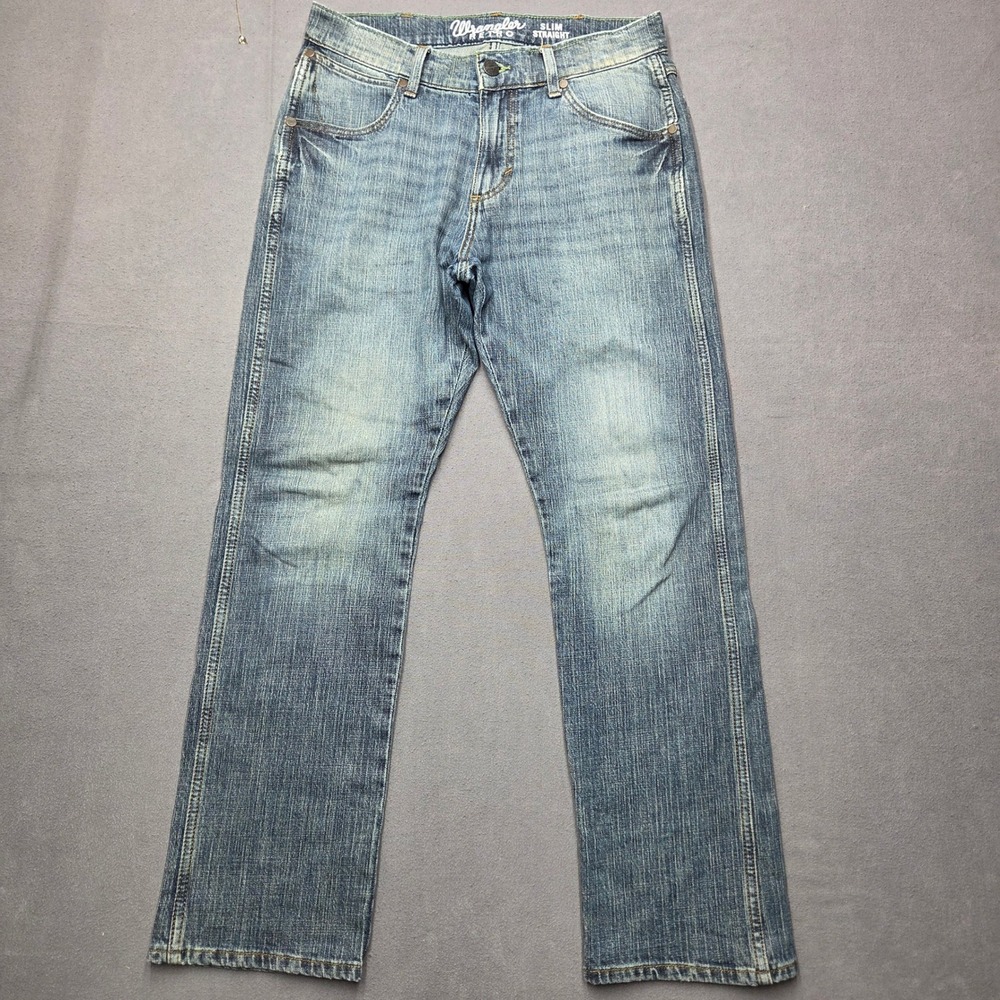 Wrangler Retro Slim Straight Jeans Mens 30x30 Light Wash Denim 112318445